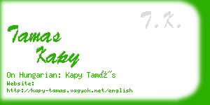 tamas kapy business card